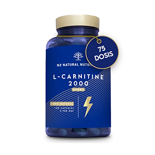 L CARNITINA 100% Natural 2000 mg, Quemagrasas Potente Para Adelgazar, 150 Cápsulas 75 días, Pre...