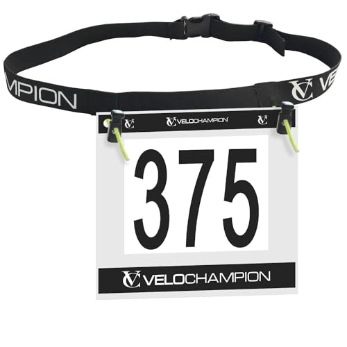 VeloChampion Cinturón para Número de Competición de Triatlón - Cinturón para Número Porta...