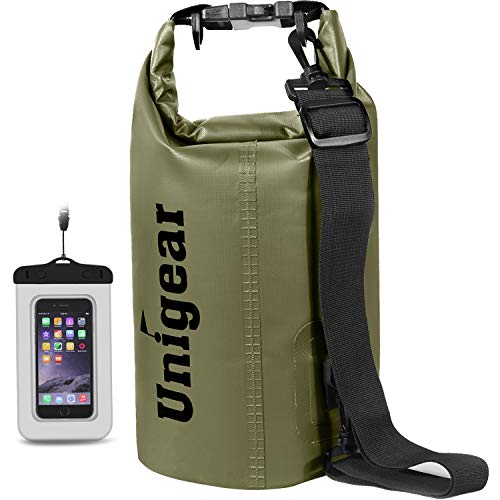 Unigear Bolsa Impermeable de 2 L/5 L/10 L/20 L/30 L/40 L,Bolsa Estanca con Funda para teléfono y...