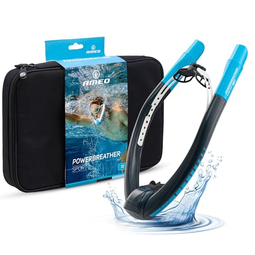 POWERBREATHER Sport Snorkel, Unisex, Gris Oscuro/Azul, Standard (One Size Only)