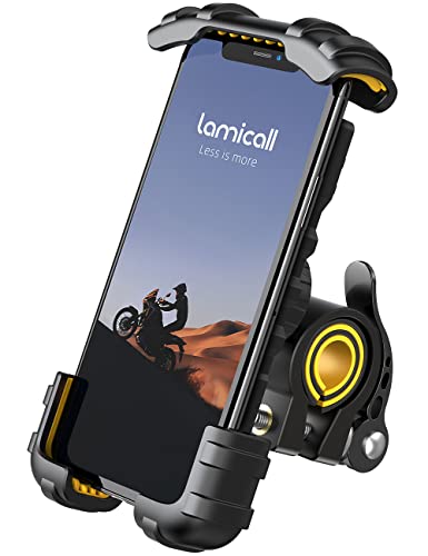 Lamicall Soporte Movil Bicicleta, Soporte Teléfono Moto - Rotación 360° Soporte Manillar para...