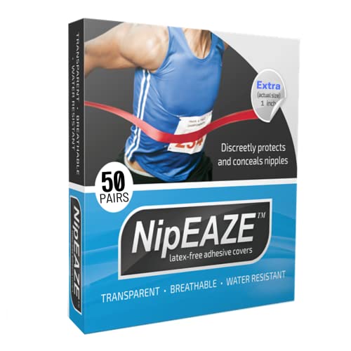 NipEaze - Protector de pezones para deportistas, 4 unidades, transparente, Extra - 50pairs