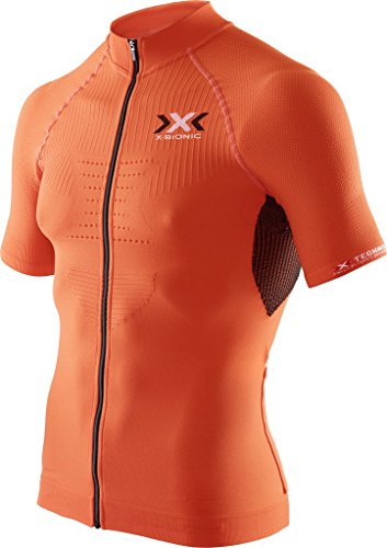 X-Bionic M/C Full Zip Bike The Trick EVO Maillot, Hombre, Naranja (Sun) / Negro, S