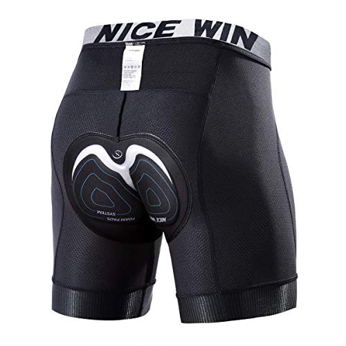 NICEWIN Ropa Interior de Ciclismo para Hombre Pantalones Cortos de compresión Acolchados en 3D MTB...