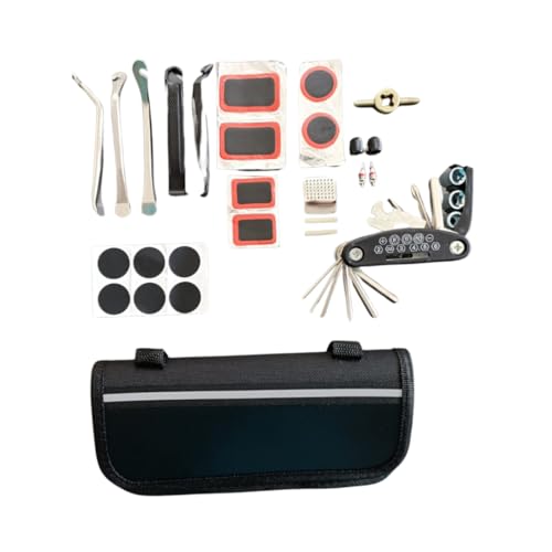 Kit de Herramientas para Reparación de Bicicletas, 16 en 1 Multiherramienta Plegable, Parches para...