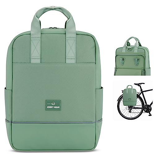 Johnny Urban Bolso Alforja para Bicicleta Verde - Jona Medium Bike - 2 en 1 Mochila de Ciclismo y...