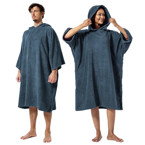 Winthome Poncho Albornoz Absorbente Cálido, Poncho Surf Ayuda de Cambio de Playa, Bata de Baño con...