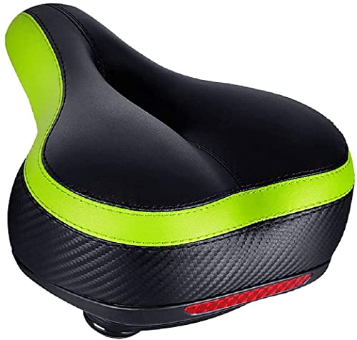 Dripex Sillín Bicicleta Cómodo Impermeable, Sillín de Bicicleta Gel (Negro+Verde)