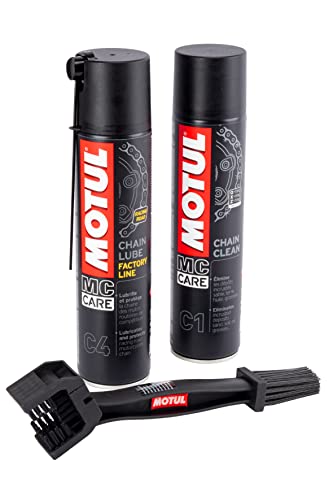 MOTUL 109919 Aditivolubricante, Pack Mantenimiento de Cadenas de Moto Factory Line