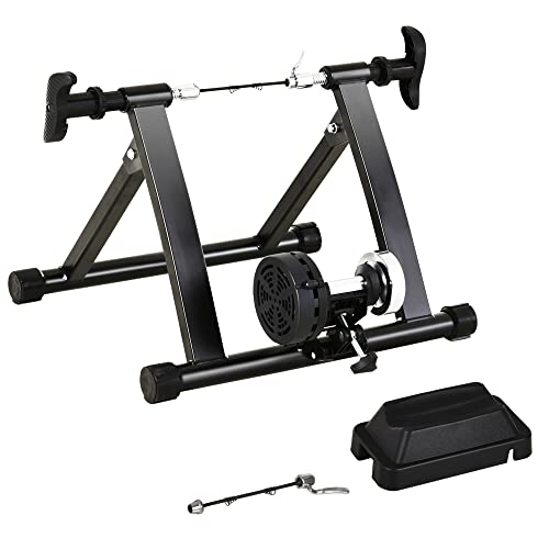 HOMCOM Rodillo de Bicicleta Entrenamiento Plegable con Resistencia Magnética Ajustable de 5 Niveles...