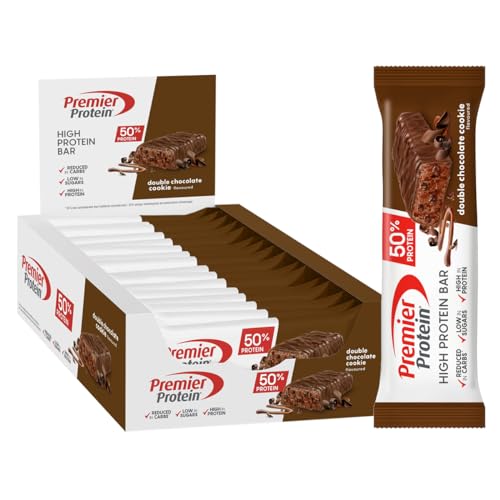 Premier Protein High Protein Bar Double Chocolate Cookie 16x40g - Alto contenido en proteínas + Sin...