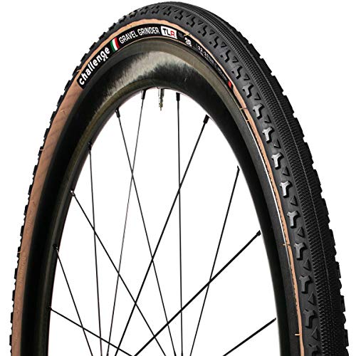 Challenge Gravel Grinder Tubeless Black/Brown Superlight 33 - Neumático para Bicicleta, Unisex,...