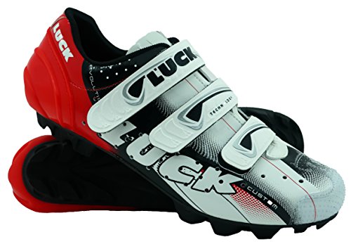 LUCK Zapatillas de Ciclismo Extreme 3.0 MTB,con Suela de Carbono y Triple Tira de Velcro de...