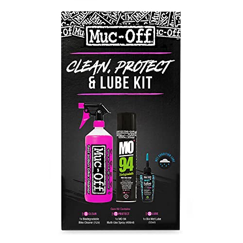 Muc-Off Kit de Limpieza de Bicicleta, Protección y Lubricación - Para Limpiar, Proteger y Lubricar...