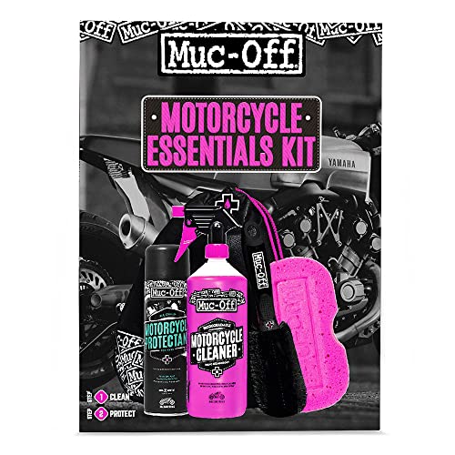 Muc-Off Kit de limpieza de Motos - Imprescindibles para Limpieza y Mantenimiento - Incluye Limpiador...
