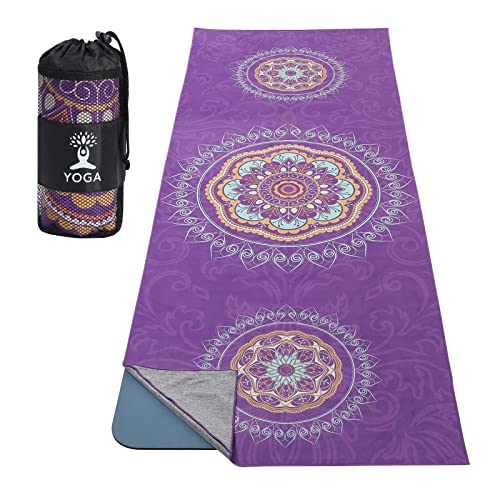 MoKo Manta de Yoga, [69,5x189cm] Toalla de Yoga Antideslizante de Poliéster Nylon con Bolsillos de...