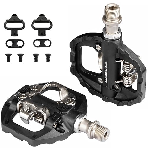 Pedales Mixtos MTB compatibles con Shimano SPD automáticos - Pedales Bicicleta con Calas, 3...