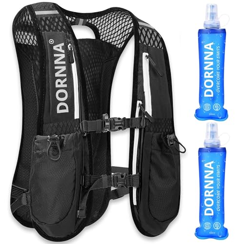 DORNNA – Chaleco Hidratación Trail Running + 2 Soft Flask 500ml de Regalo, Mochila de Correr para...