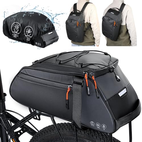 Eyein Alforja 3 en 1 para bicicleta, 10 L, impermeable y reflectante, para portaequipajes, como...