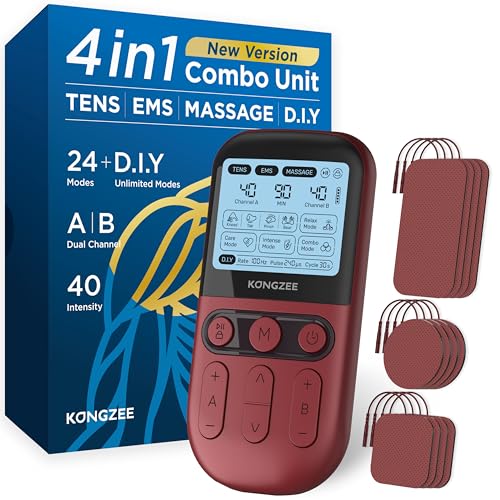 [4 en 1] D.I.Y Electroestimuladores Musculares y Nerviosos Fisioterapia, A/B Canales TENS/EMS de...