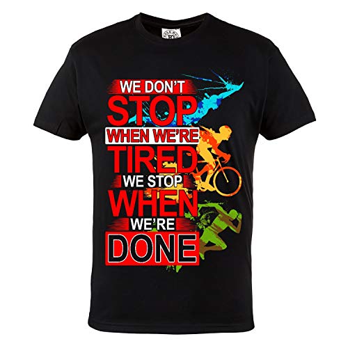 Rule Out T-Shirt para Hombre. Triathlon. Nadar. Bicicleta. Correr. Iron Man. Casual Wear (Talla...