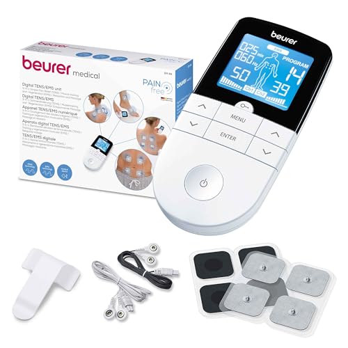 Beurer EM 49 TENS/EMS digital, dispositivo de corriente de estimulación 3 en 1 para el alivio del...