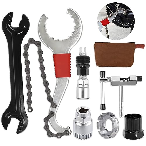 DERERSTE Kit de Herramientas de reparación de Bicicletas 7Pcs con Llave 3 en 1 Extractor de...