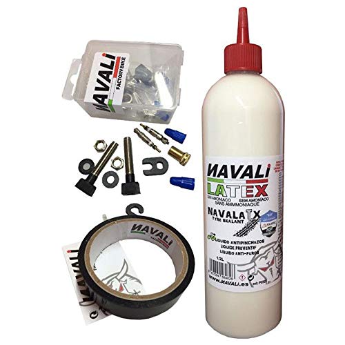 332855 - Kit completo para tubelizar tubeless (11MX20MM + LATEX 500ML + 2 VAL. 44 MM)