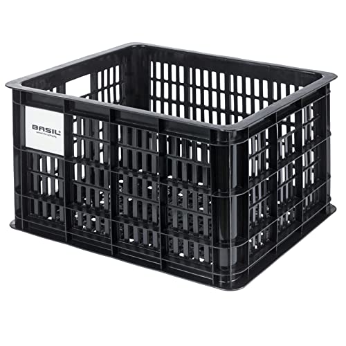 BASIL Crate M Box per portapacchi anteriore, Unisex Adulto, Nero, 40 cm x 33 cm x 25 cm