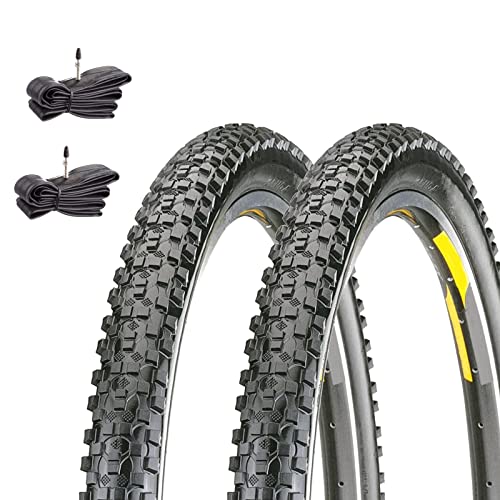 ECOVELO 2 neumáticos MTB 29 x 2,10 + cámaras con válvula Presta neumáticos montados para...