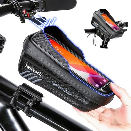 Faireach - Bolsa de Bicicleta para teléfono Impermeable, Soporte para teléfono o Bicicleta, Marco...