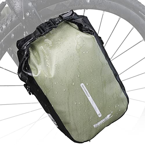 Rhinowalk Bolsa de bicicleta para horquilla delantera, 6 L, impermeable, bolsa de hombro de...