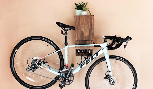 Soporte de suelo de madera para bicicleta, soporte de
